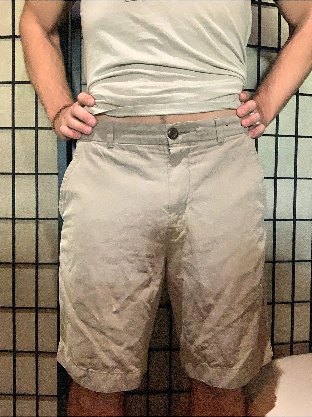 Saltaire Men's Flat Front Shorts in Beige